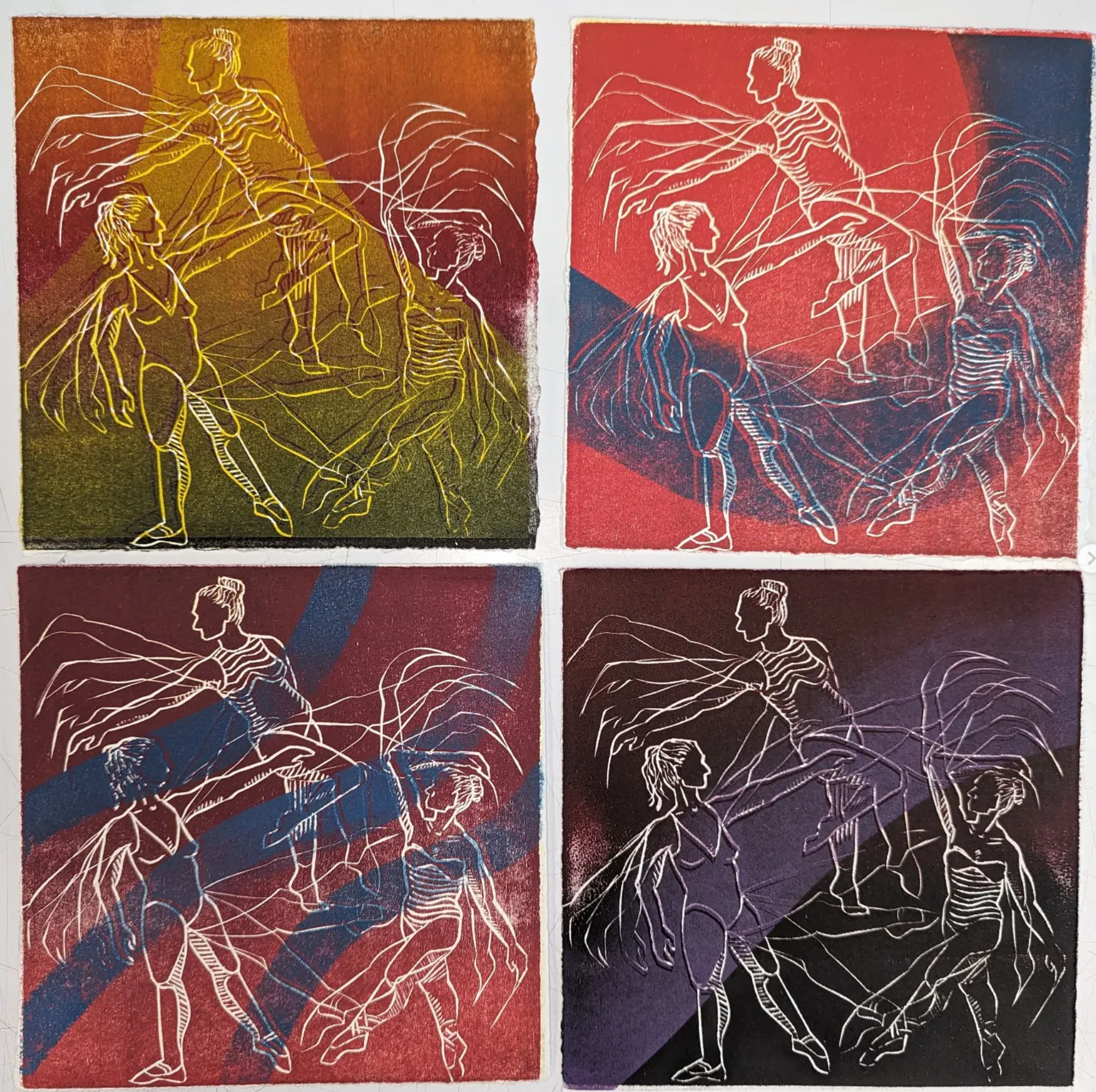 A print of dancers in motion.